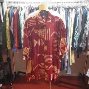 Men's Red Geometric Shirt